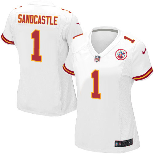 Women's Game Leon Sandcastle Nike Jersey White Road - #1 NFL Kansas City Chiefs